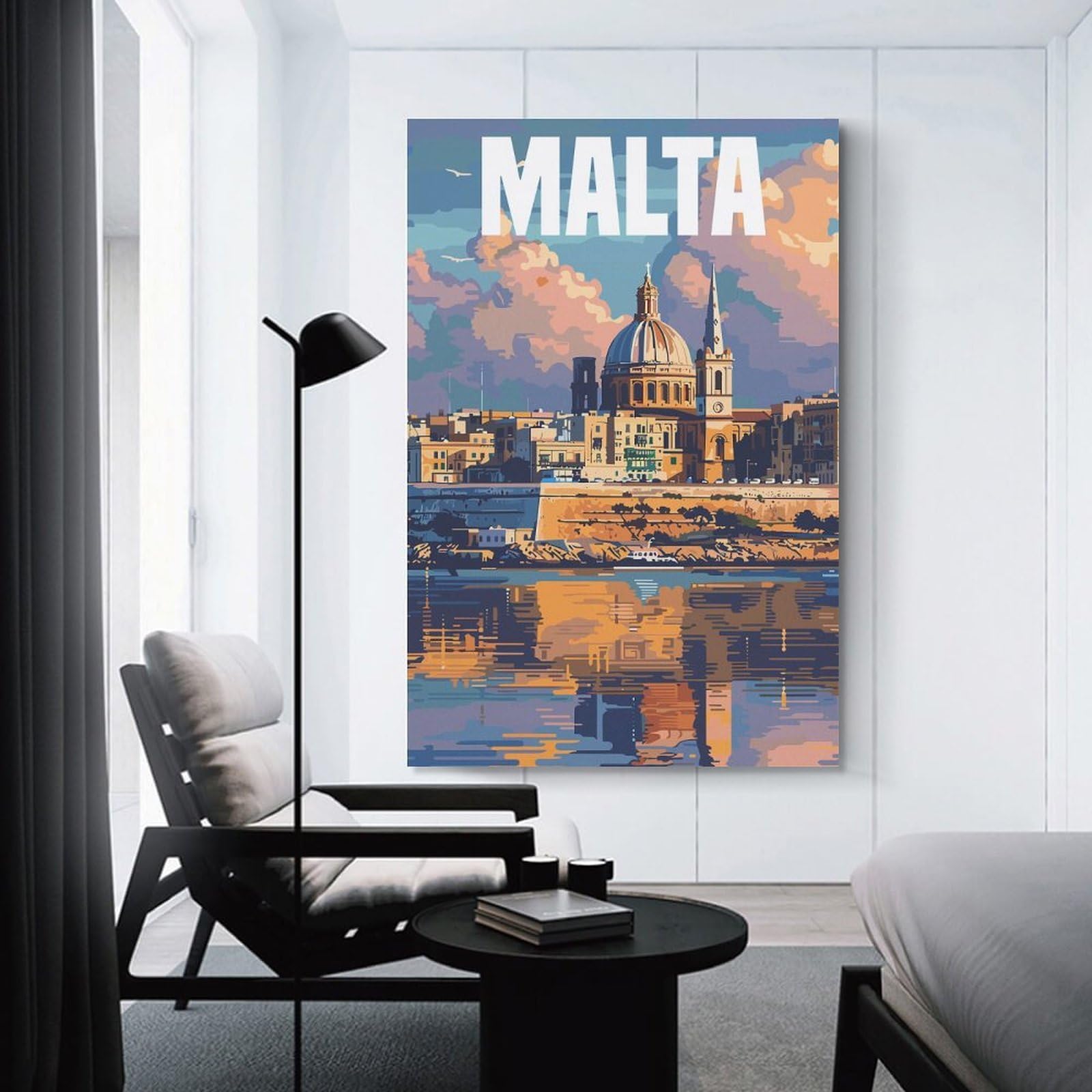 Junmoney Malta Wall Picture Print 24x36inch(60x90cm), for Hallway, Lounge Or Guest Room, Gift Idea for Housewarming And Birthdays