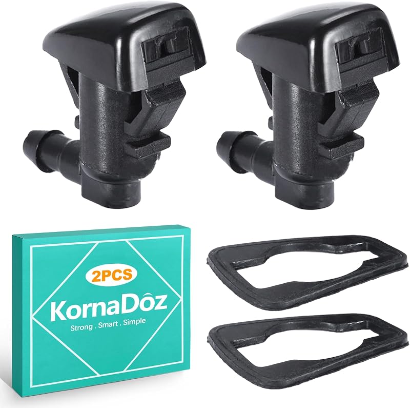 Kit com 2 Bicos do Lavador de Para-brisa KornaDoz em ABS com Junta e Rosca 1/8-27 UNF