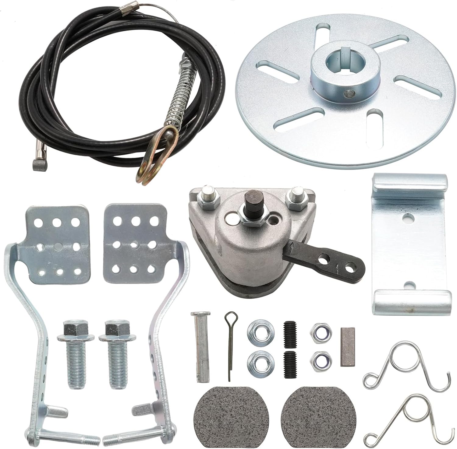 MDEOOSKY Go Kart Mechanical Disc Brake Caliper and Pedals Throttle Cable Kit, Replacement for Manco 9598 9597, Replacement for Predator 212 196cc 5.5HP 6.5HP