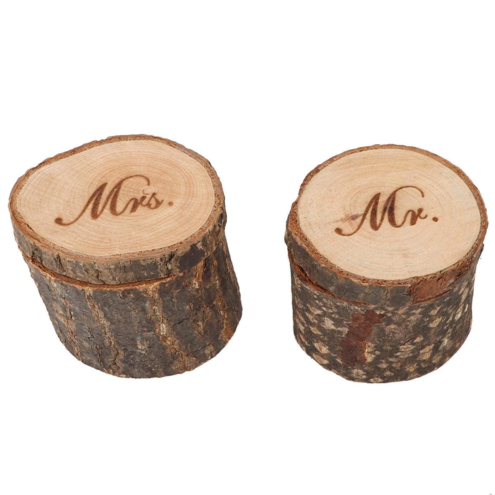 HERCHR 2 PCS Caja del anillo de madera, caja del anillo para la ceremonia de boda Caja del anillo de boda para la propuesta de anillo de titular de la caja de joyería caja de almacenamiento para la boda