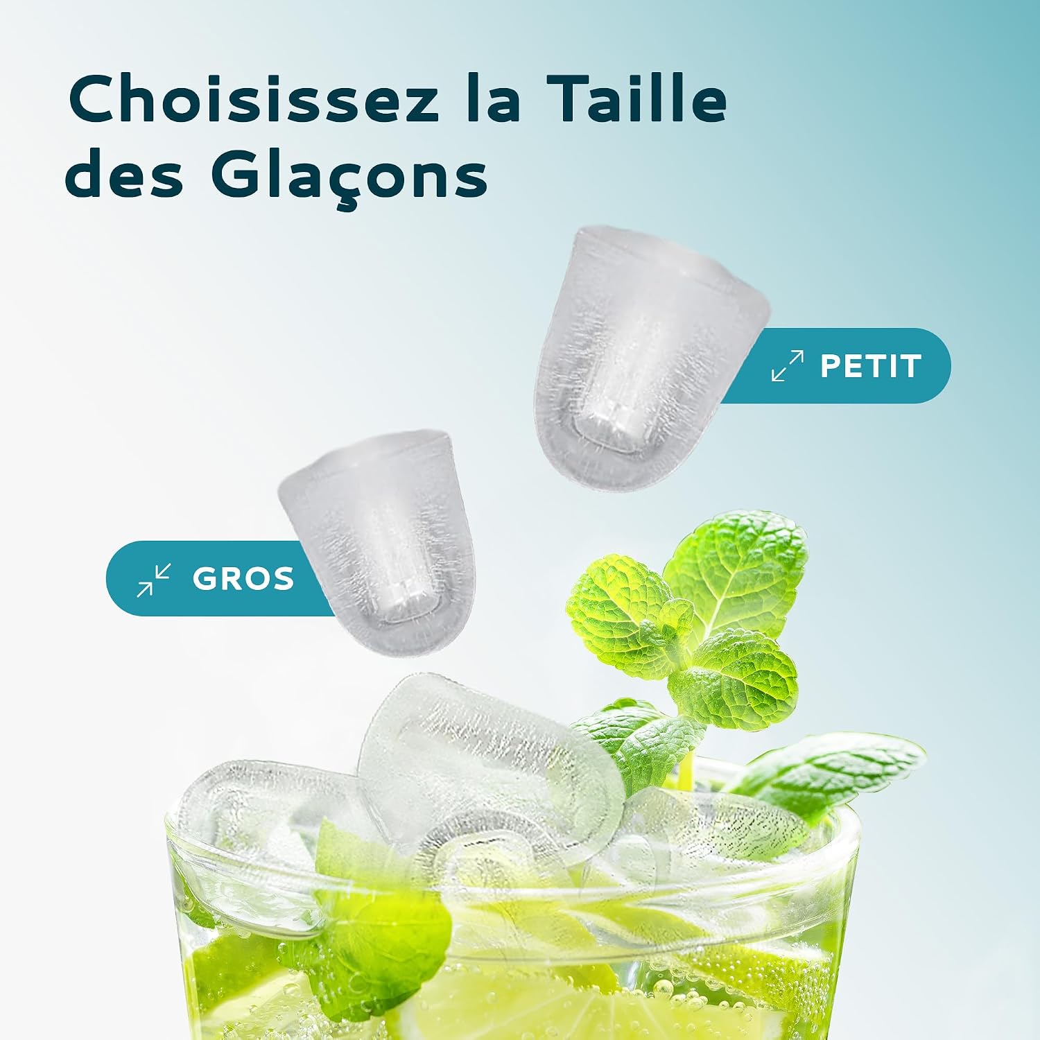 Machine à glaçons Euhomy pour plan de travail – production rapide de glaçons sphériques