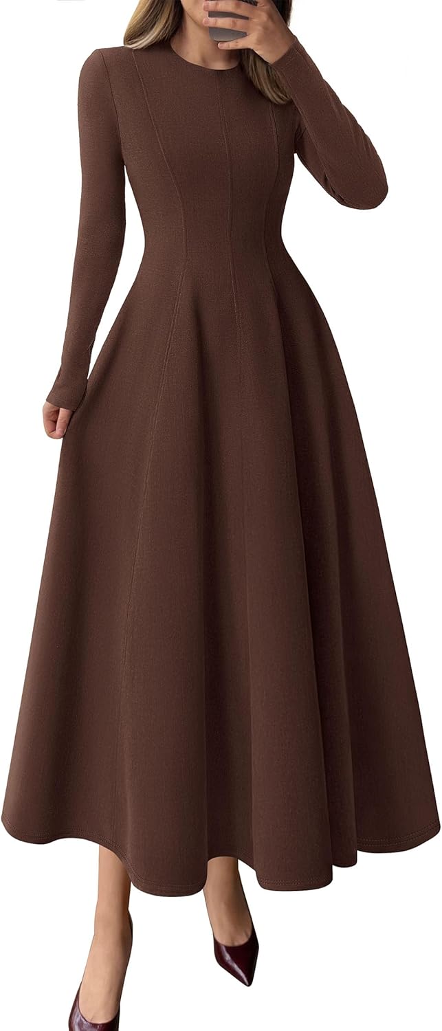 PrettyGarden Cocktail Dress for Women - Elegant Fall Midi