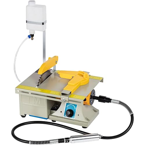 Lapidary Wet Saw with 100 cm Flexible Shaft 110V for Rock Cutting | 200W 30mm Jewelry Cutting Machine, Water Drip System, 0-10000 RPM, Grinder Polisher for Gemstone Wood Jade Stone