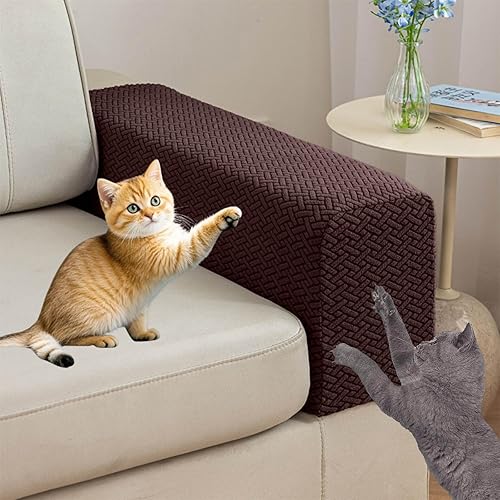 Miniatura 26 de Fundas de cojín de sofá y funda de sofá para sofás seccionales, fundas de sofá reversibles antideslizantes, lavables, a prueba de mascotas, Café