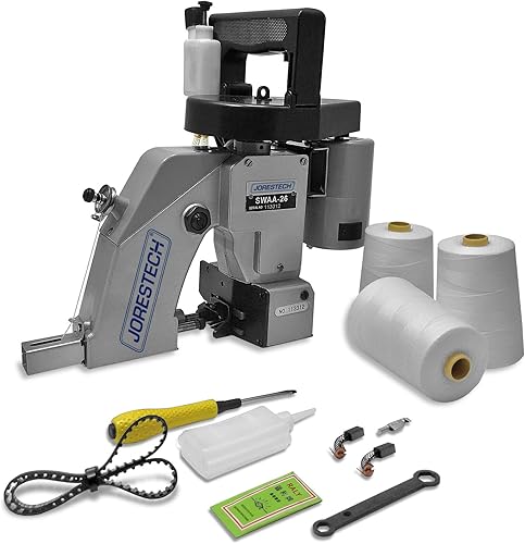 Miniatura 3 de JORESTECH Cosedora manual/máquina de coser con 4 rollos de hilo incluidos