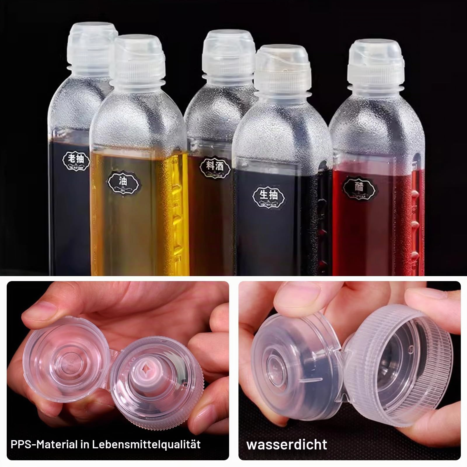 Cleminsta Deckel für Tritan Flasche, Sportverschluss für Trinkflaschen, 10 Stück Klappdeckel für Tritan Flaschen, Wasserflasche Deckel Ersatz, Verschluss für Quetschflasche, ölflasche Sport & Freizeit