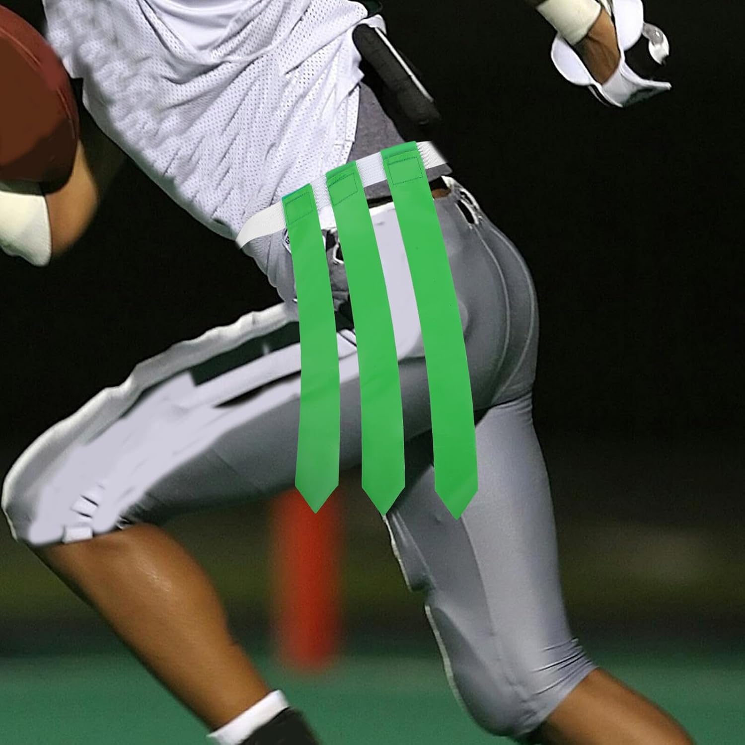 BESTonZON Flag Football Belt 3 Adjustable Flags 2pcs Set Blue and Green Youth and Adult Waist Strap and Games