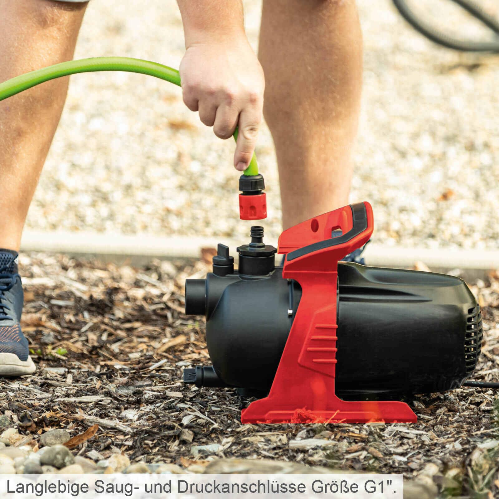 Scheppach Gartenpumpe GP600S Teichpumpe | 600W | 3000 L/h Fördermenge | 3,5 bar Förderdruck | 8m Ansaughöhe | 35m Förderhöhe | inkl. Zubehör