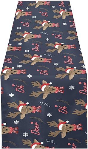Miniatura 1 de Christmas Reindeers Table Runner Fall Decorations for Home for Desk Decor Christmas Table Runner 108 Inches Long