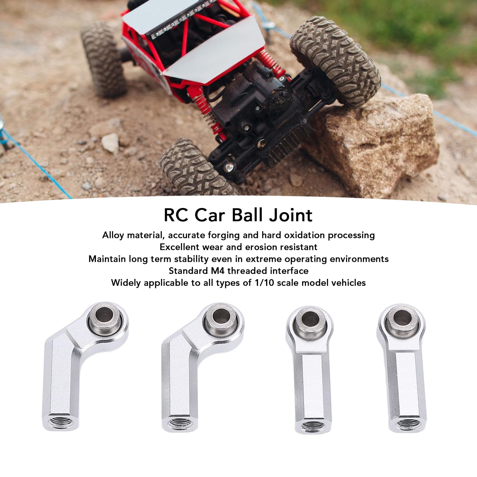Kikumi 4 Stuks Rc Auto Kogelgewricht Voor 1/10 Model Auto M4 Metalen Cw