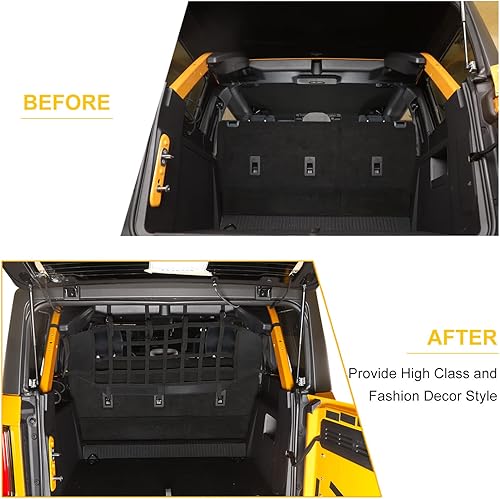 Miniatura 5 de Red de malla para tronco Bronco Red de carga para perro para Ford Bronco 2021 2022 2023 Accesorios de almacenamiento negros