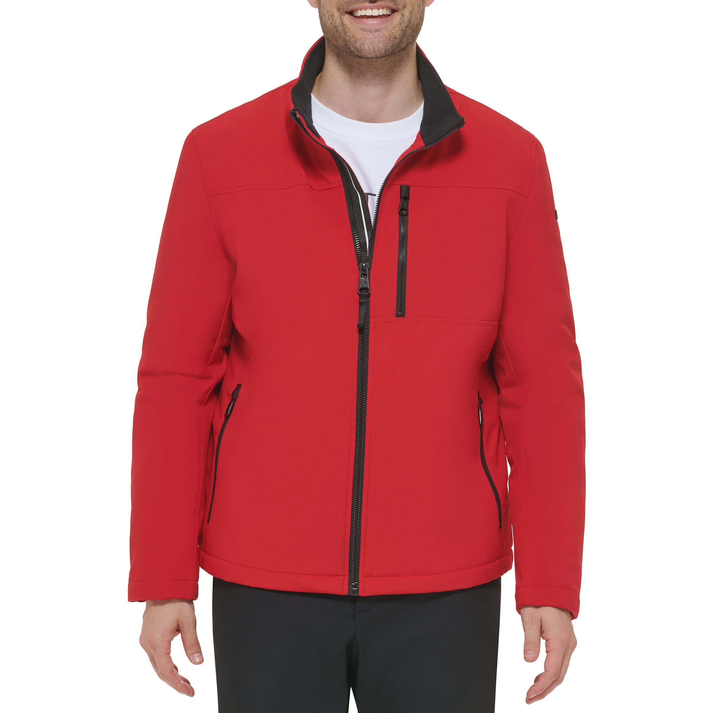 Calvin Klein Coat, Men’s Jackets, Soft Shell with Sherpa Lining, Soft Shell True Red, XXL