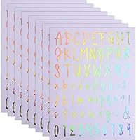 Vista 11 de Sepamoon 552 calcomanías de letras, 8 hojas autoadhesivas de vinilo del alfabeto, calcomanías de números de buzón impermeables para manualidades