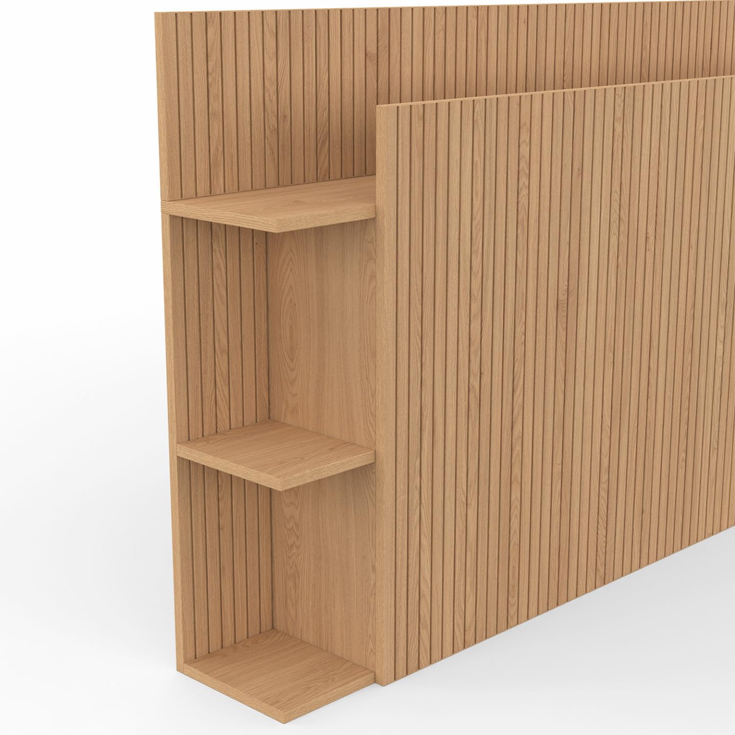 IDMarket - Tête de lit sur Pied Juliette pour lit 140 et 160 cm avec rangements Effet Lattes tasseau Bois