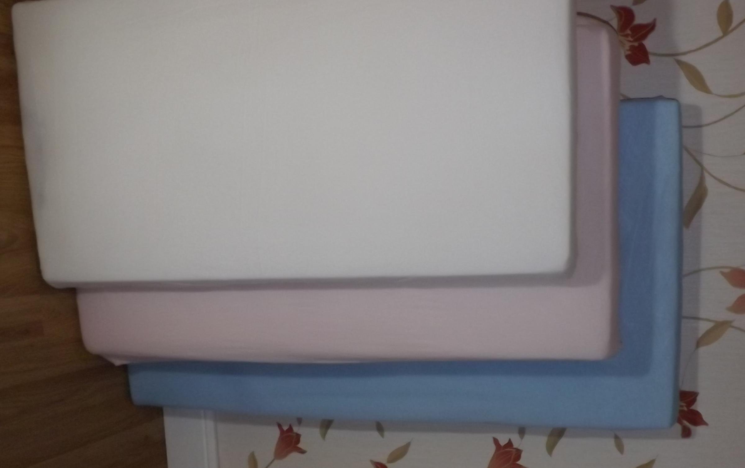 BABY REX® 2 x BLUE Fitted Sheet Compatible 84 x 37, 85 x 38 Crib - 100% Cotton