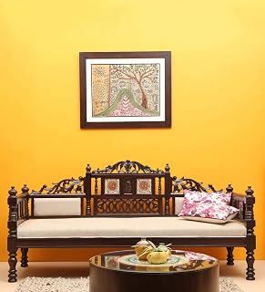 Advika Handicraft Sheesham Wood Antique Sultan Solid Wood 3 Seater Sofa in Walnut Finish Price In India