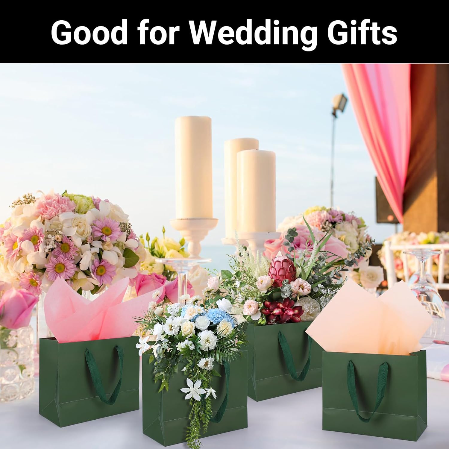 EUSOAR Small Paper Bags, 12pcs 8.6"x3.9"x7 Thank You Gift Wrap Bags with Handles Bulk, Merchandise Retail Shopping Wrapping Bags for Business, Craft Grocery, Wedding Birthday Christmas Party Favor - Image 6