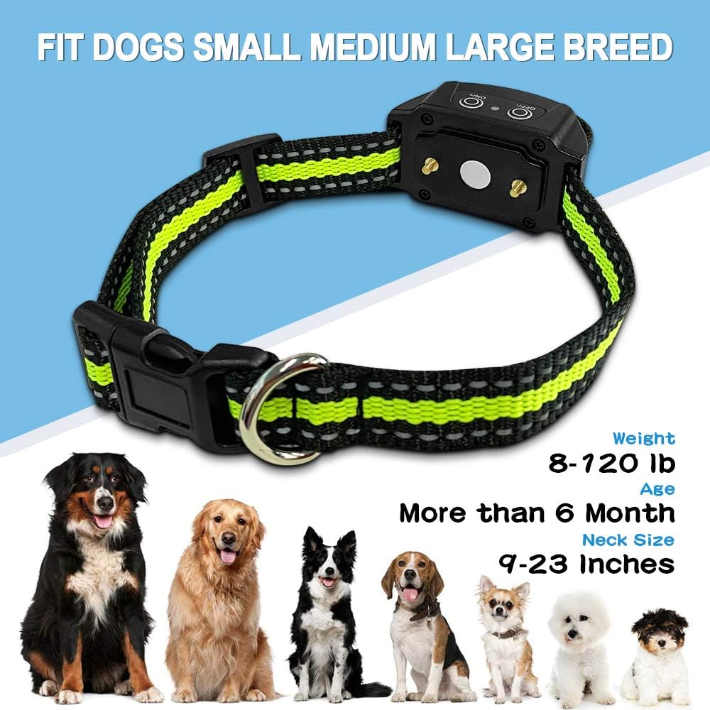 Dog Bark Collars for Small, Medium and Large Dogs - Waterproof Rechargeable Dog Bark Collar Anti Barking with 3 Training Modes, 1-7 Adjustable Intensity Levels