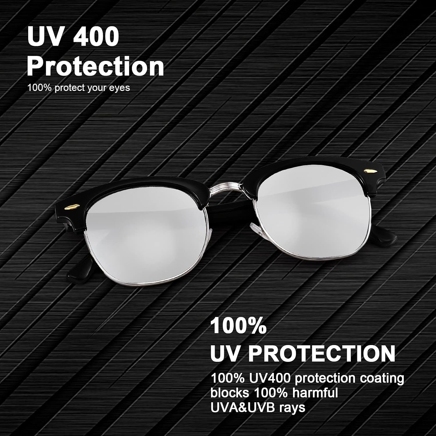 FEISEDY Sunglasses for Men Women Finish Semi-Rimless Frame Driving Sun glasses Mirror Lens 100% UV Blocking B2242 (3 Pack)