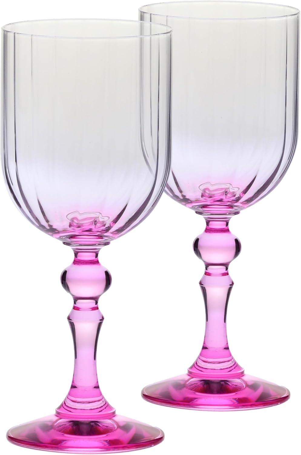 Krosno Gradient Wine Glasses for Red and White Wine, Mocktails, Water with Light Green Stem - 10.1 oz (300ml) Set 2 pcs – Lead-Free Crystal Glass – Dishwasher Safe – Bubble Celebration Moments