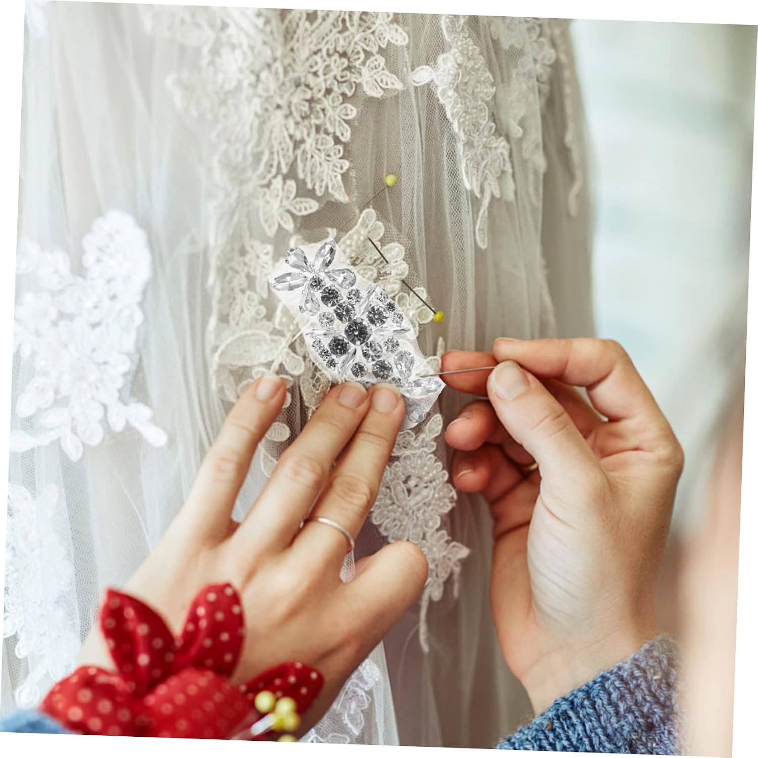 Rhinestone Iron on Patch for Bridal Wedding Dress Sash Belt