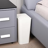 Vista 3 de TIPGO Bathroom Trash Can with Lid, 10 Liter/ 2.6 Gallon Slim Garbage Can, Small Trash Bin Waste Basket with Pop-Up Lid for Kitchen, Bedroom, Living