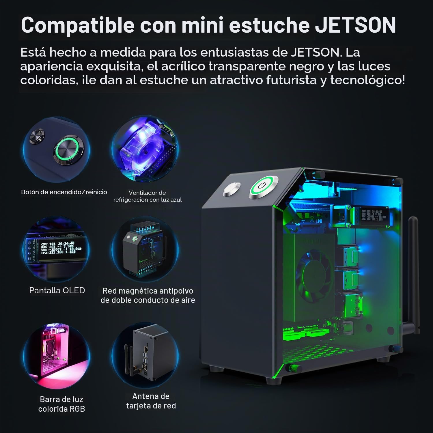 Yahboom Official Jetson Orin Nano 8GB Super Development Kit Mini PC Kit | 67 TOPS,with Jetson Case, RGB Cooling, USB Microphone Camera, Electronic Kit
