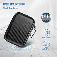 Vista 4 de ProCase - Funda para disco duro portátil para Canvio Basics Western Digital WD Elements My Passport Seagate Backup Plus Slim 1TB 2TB 3TB 4TB USB