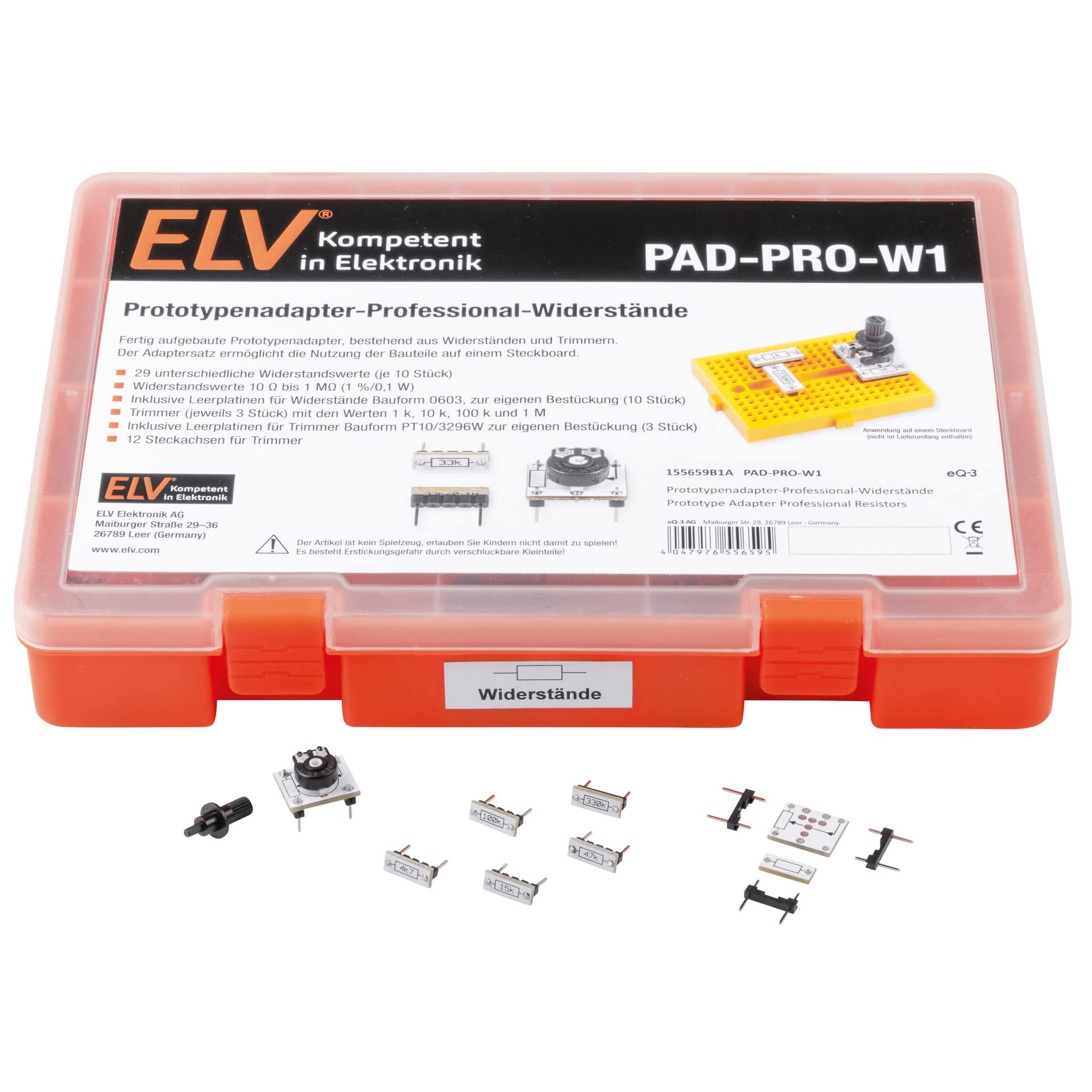 ELV Prototypenadapter – Widerstände W1 – Aufbewahrungsbox, PAD-PRO-W1, 315 Teile