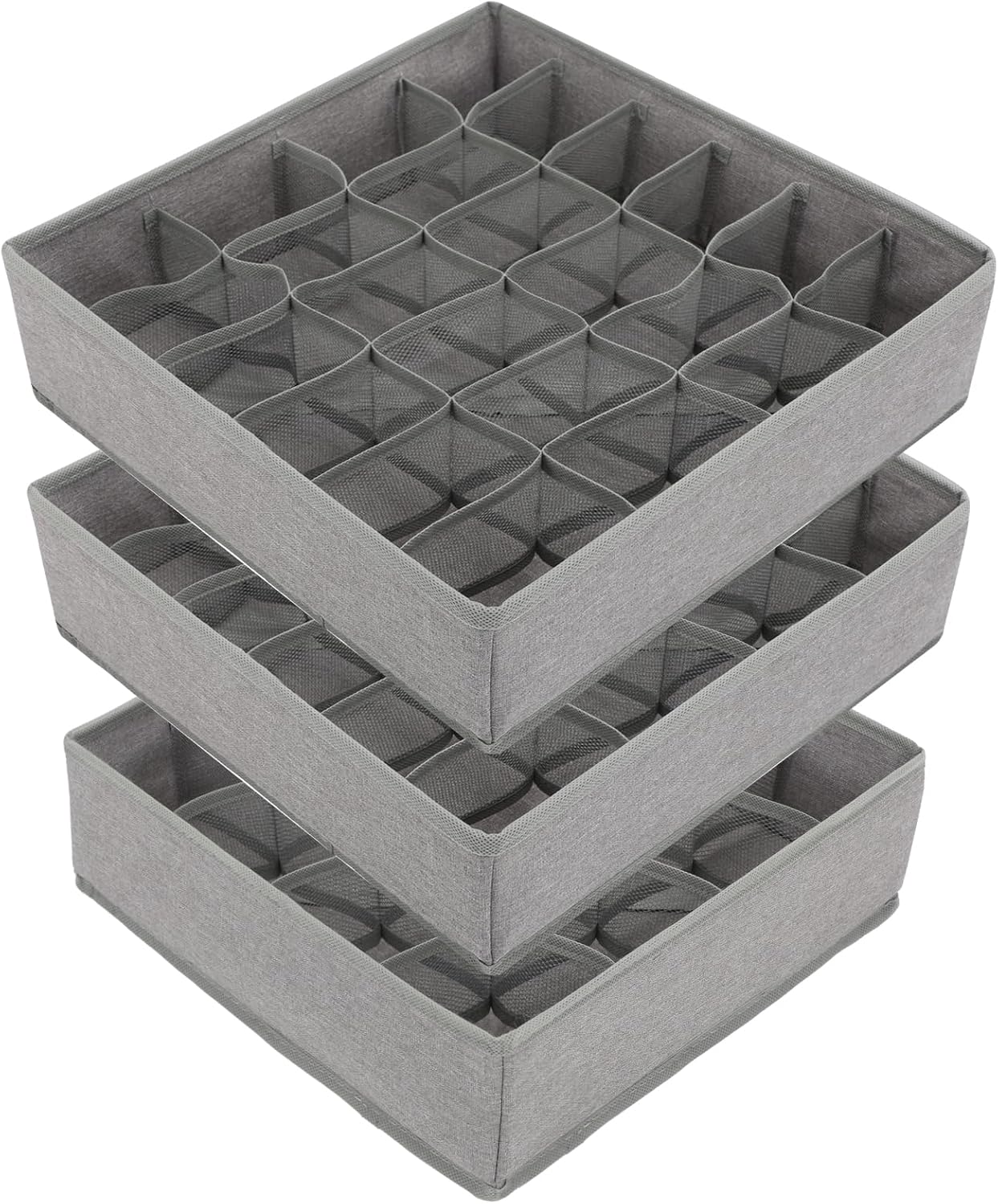 Cyfaza 3 Pack Sock Underwear Organizer Dividers 64 Cell