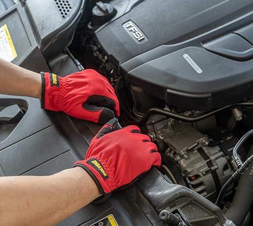 Miniatura 4 de DULFINE Guantes de trabajo de alto rendimiento para hombres (paquete de 3 pares), pantalla táctil de alta destreza para multiusos, excelente agarre