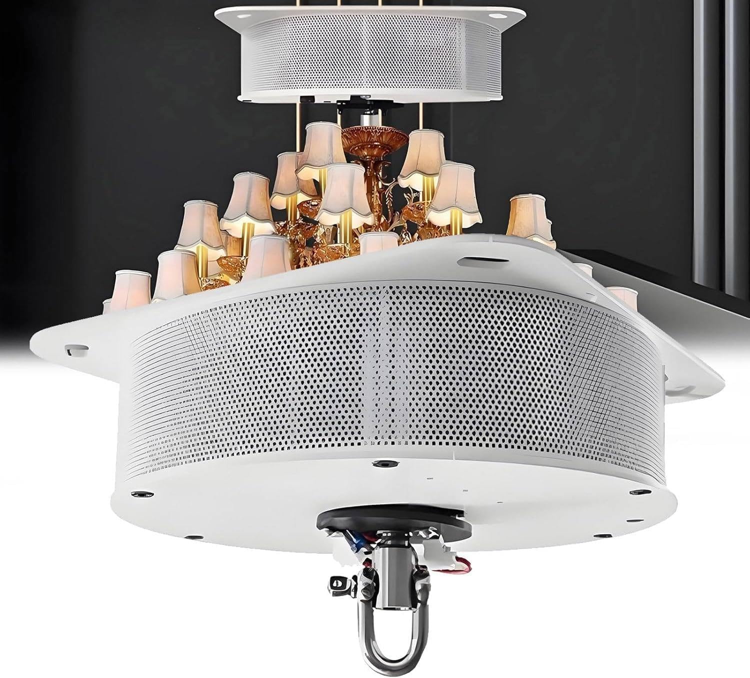 Élévateur pour lampes en cristal : fini le nettoyage difficile de 70kg