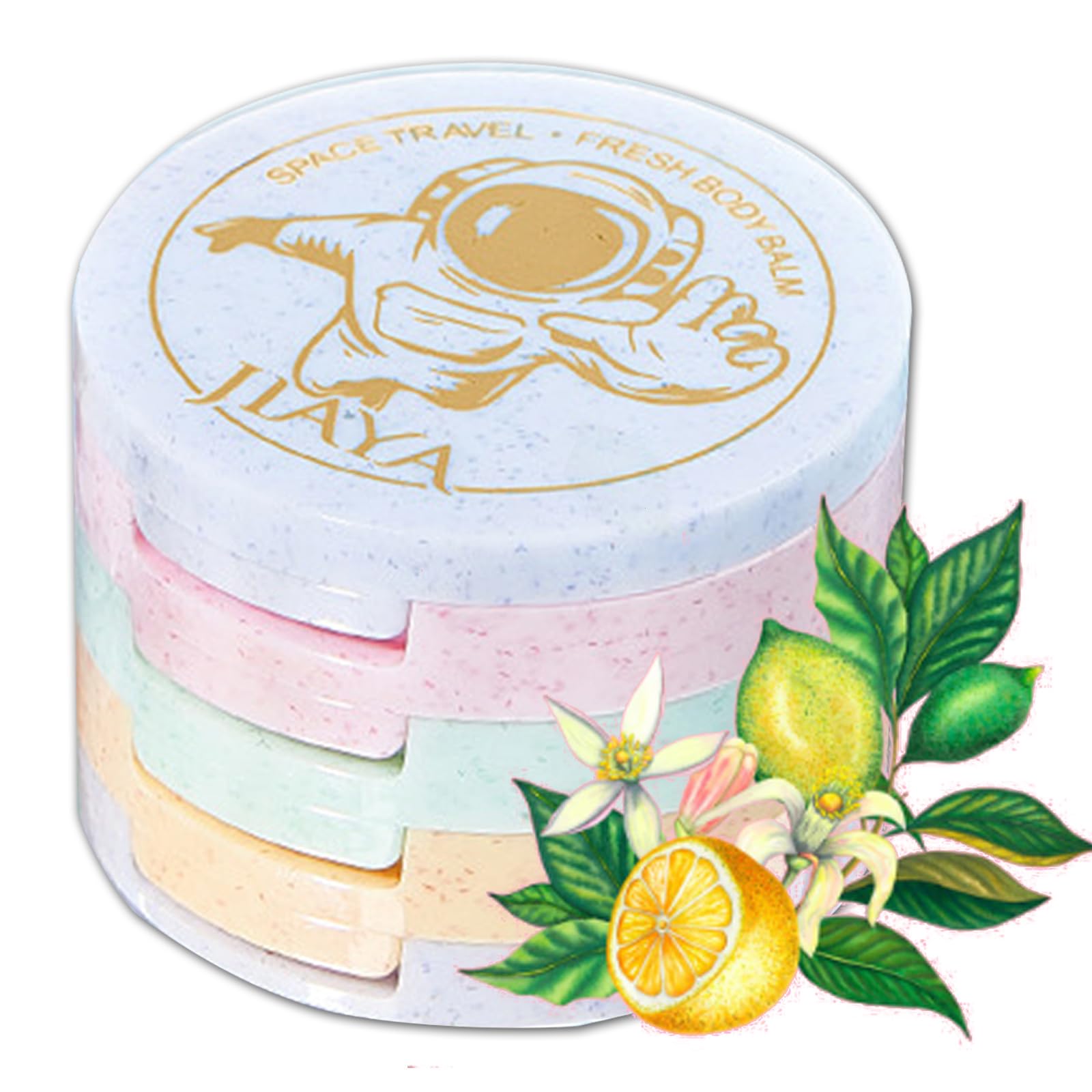 Grospe 4-in-1 Solid Balm Set - Portable Pocket 4-Layer Solid Balm, Perfect for Travel Use, Natural Fragrance for Women