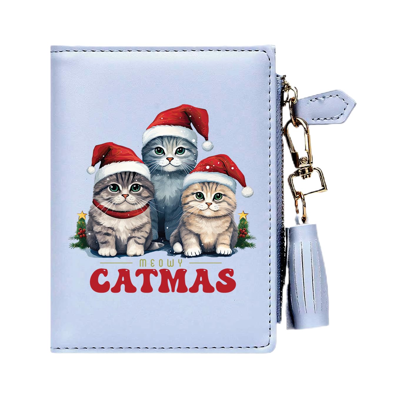 GEEAD Custom Design Small Wallets for Women Bifold Slim Coin Purse Zipper ID Card Holder for Christmas