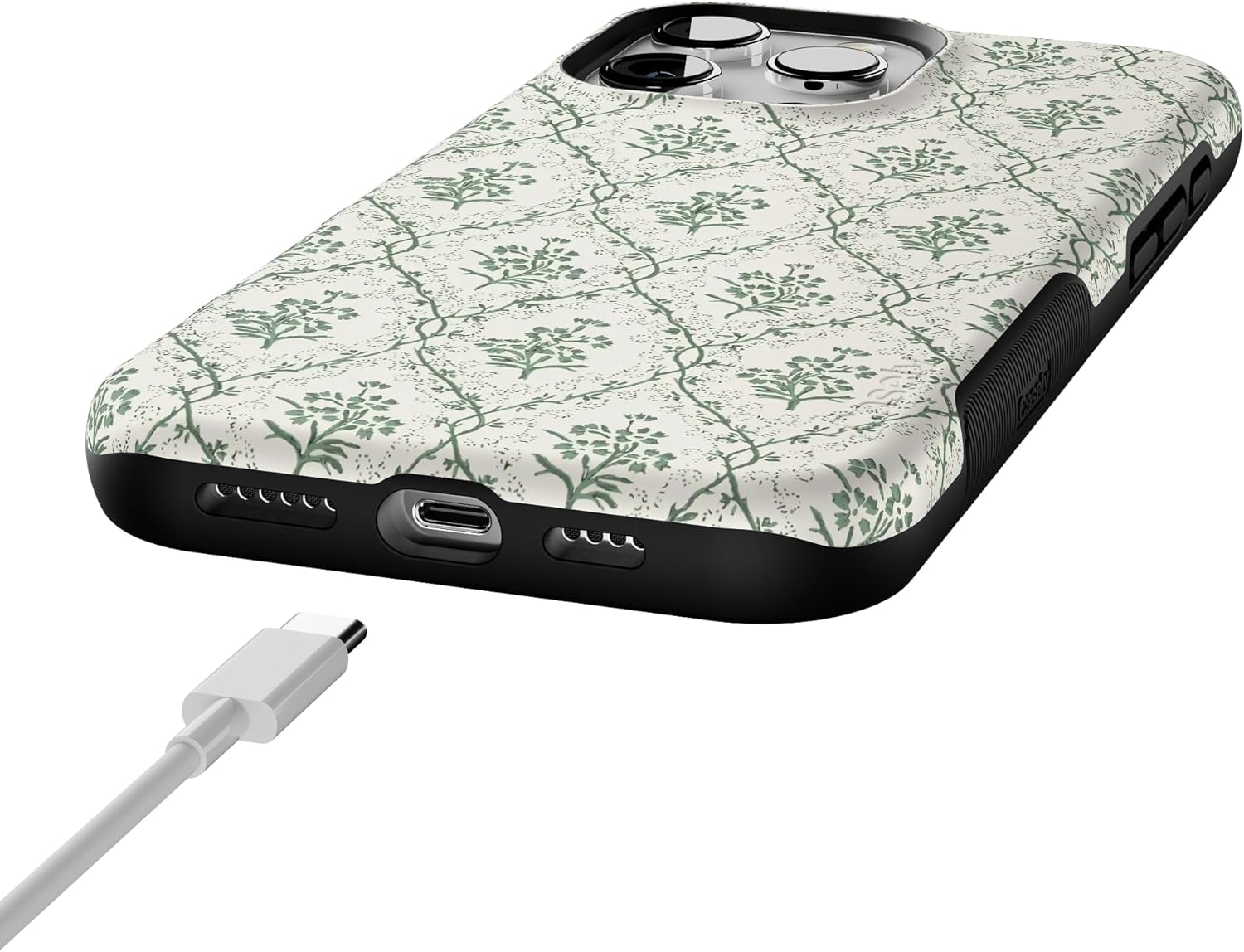 Casely iPhone 16 Pro Case | Sage Tapestry | Floral Vines | Bold Protective Design | Compatible with MagSafe - Image 8