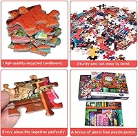 Vista 5 de HUADADA Rompecabezas para adultos de 1000 piezas, entrelazado de estantería perfectamente sin polvo, decoración del hogar, fiesta de cumpleaños