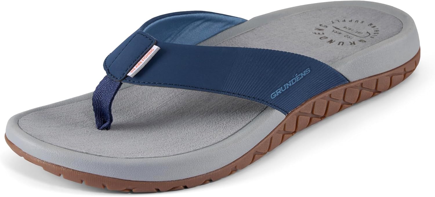 Grundens Men's FishFinder Sandals | Quick-Drying, Comfortable, and Versatile Mens Flip Flops with Enhanced Traction & Full Arch Support for Fishing and Outdoor Wear