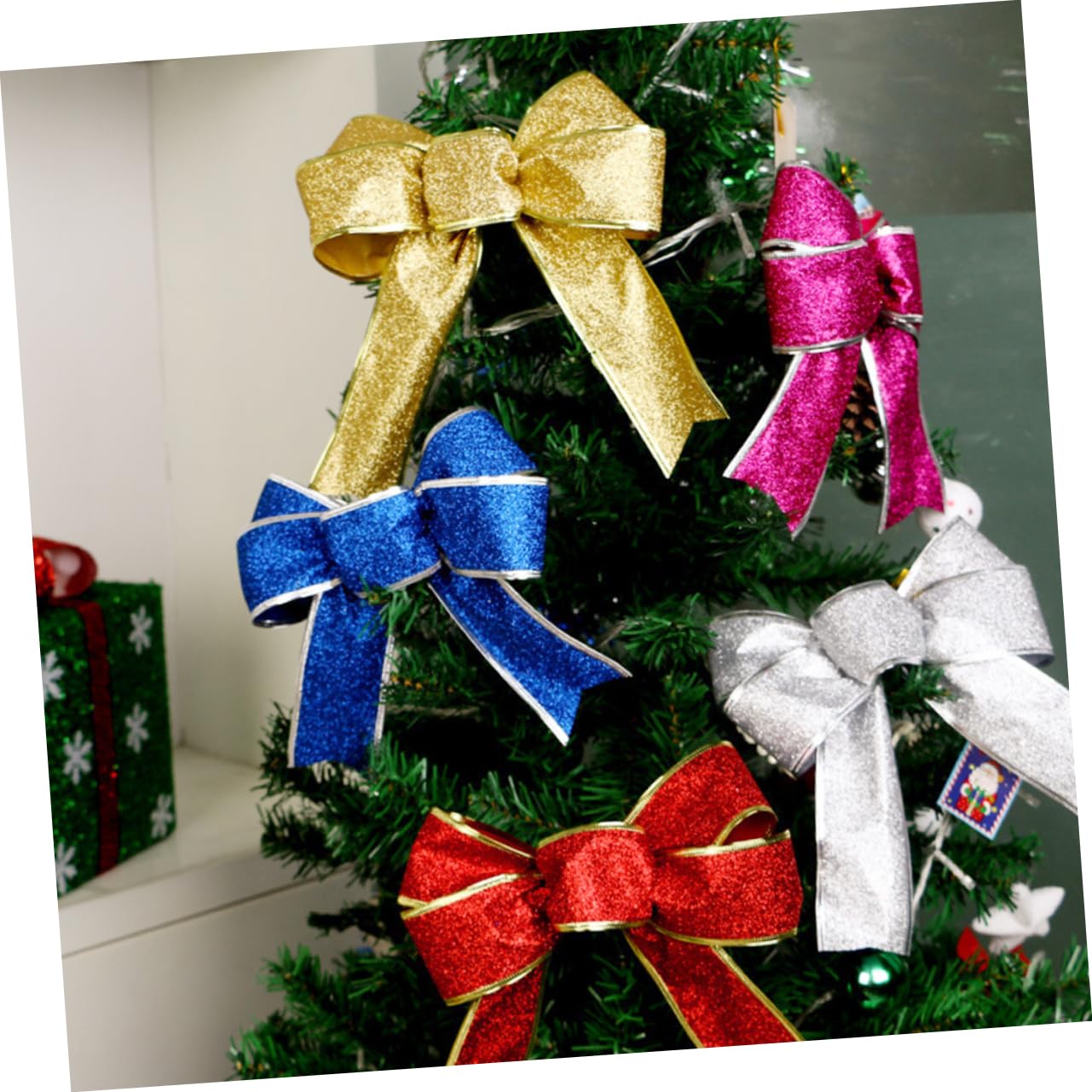 Cabilock 15 Piezas Adornos para Arboles De Navidad Decoraciones Rojas Lazos Navideños para Lazo De De Navidad Lazo para Navidad del Árbol De Navidad Pajaritas De Navidad
