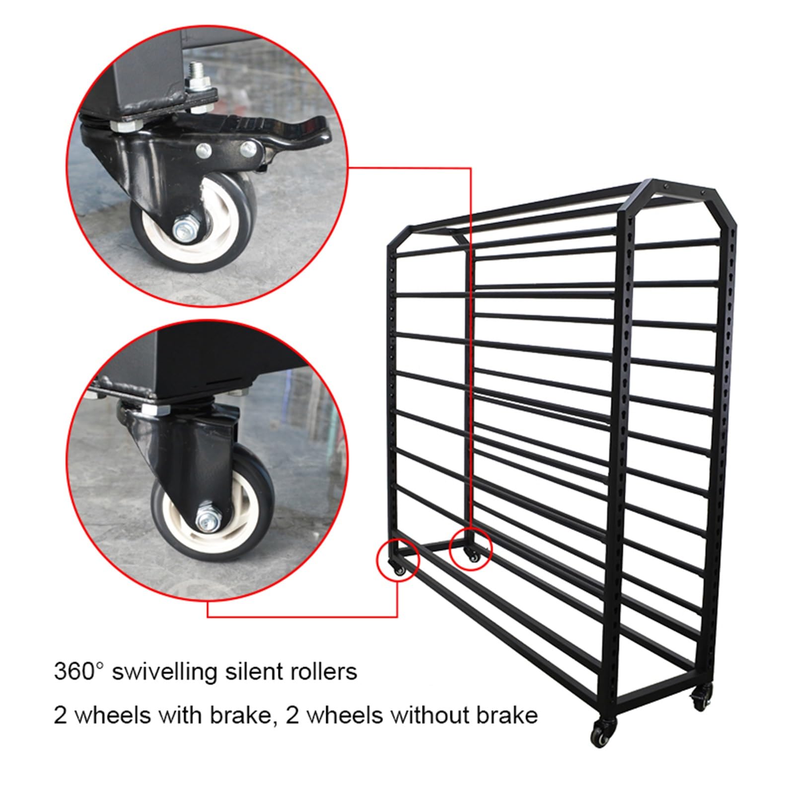 Generico Carrello espositivo in Tessuto Regolabile di Grandi Dimensioni, Organizer per Rotoli di Vinile per pellicole per Auto e finestre, Soluzione di stoccaggio salvaspazio (160 cm, 12 aste)