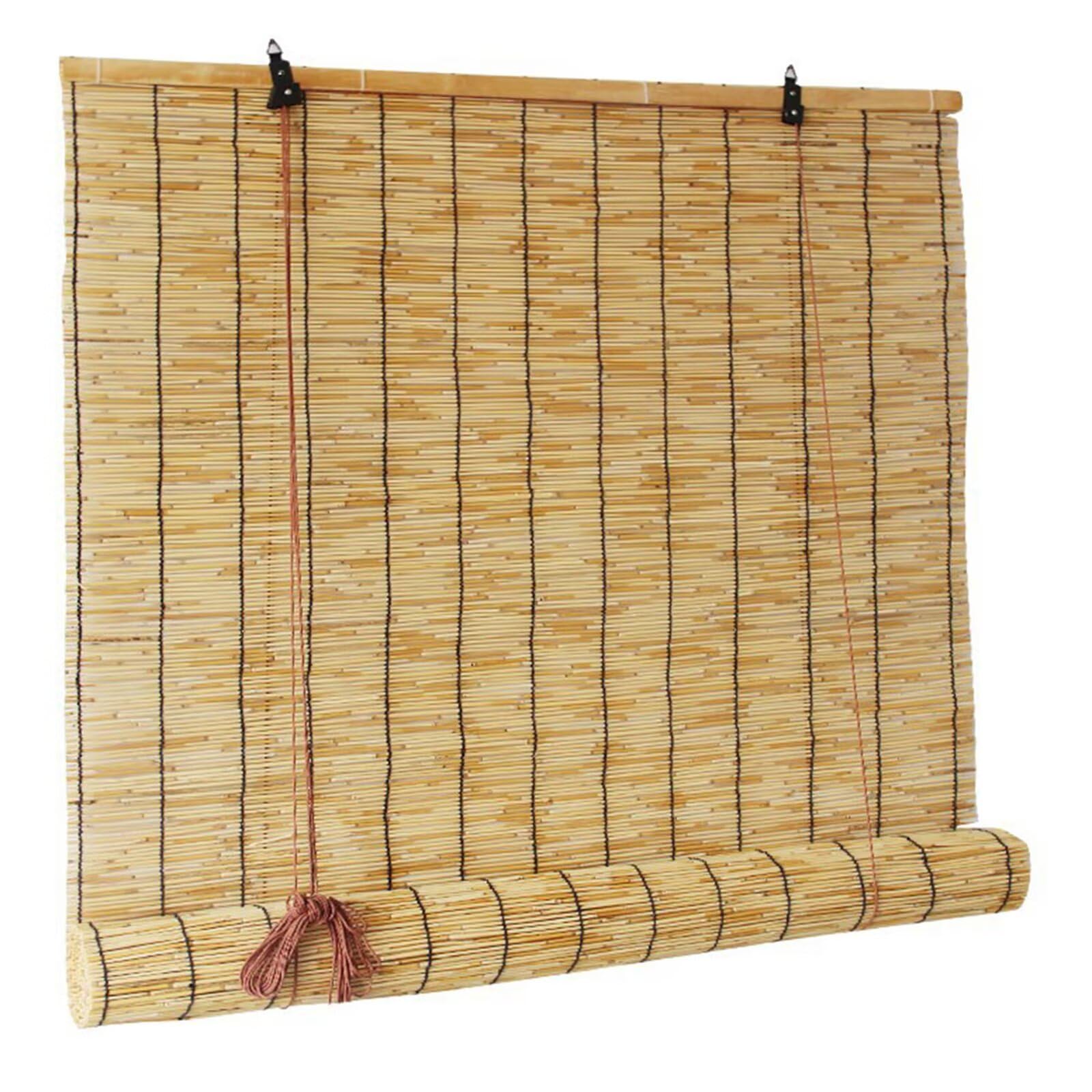 135×180cm Persiana Enrollable de Bambú para Ventana de Baño,Estor de Caña Natural para Balcón,Cortina con Filtro de Luz y Ventilación Natural