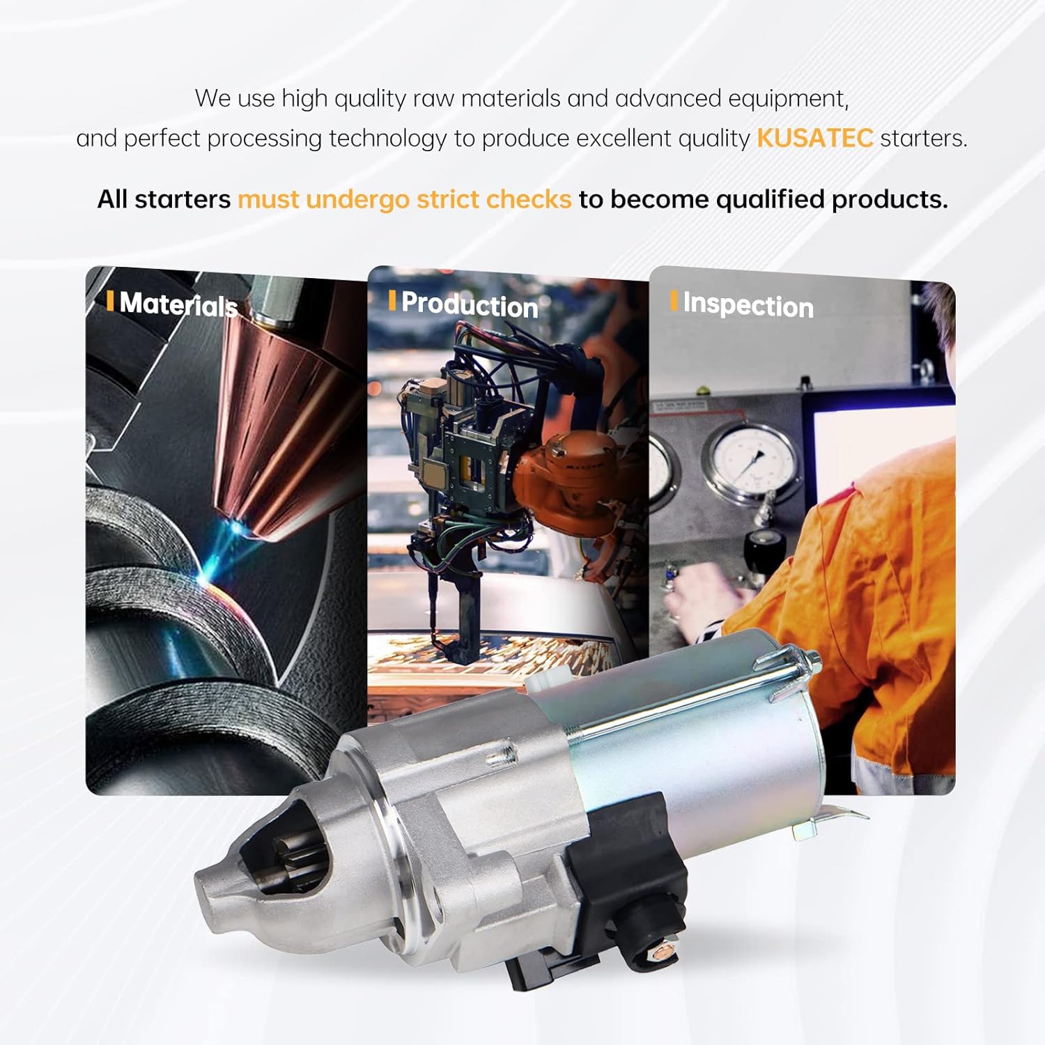 KUSATEC 17960 New Starter Fit for Honda Civic 2006-2011, Accord 2006-2012, CR-V 2007-2011, Element 2007-2011;Acura TSX 2006-2014 2.0L 2.4L Engine, OE Replacement 31200RAAA61