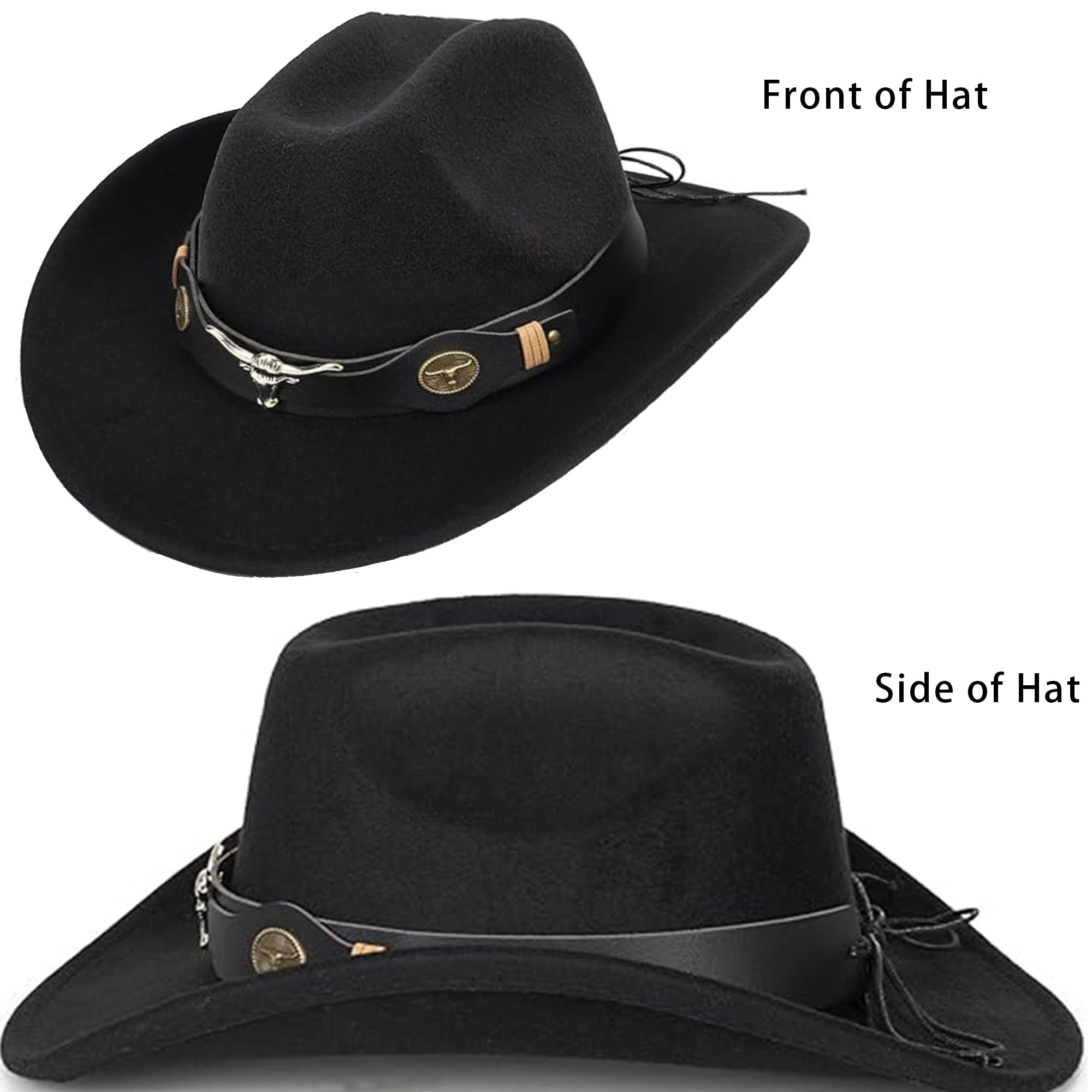 Cappello da cowgirl western da donna con strass scintillanti, cappello da cowboy in feltro, cappello da rodeo per discoteca, taglia M/L