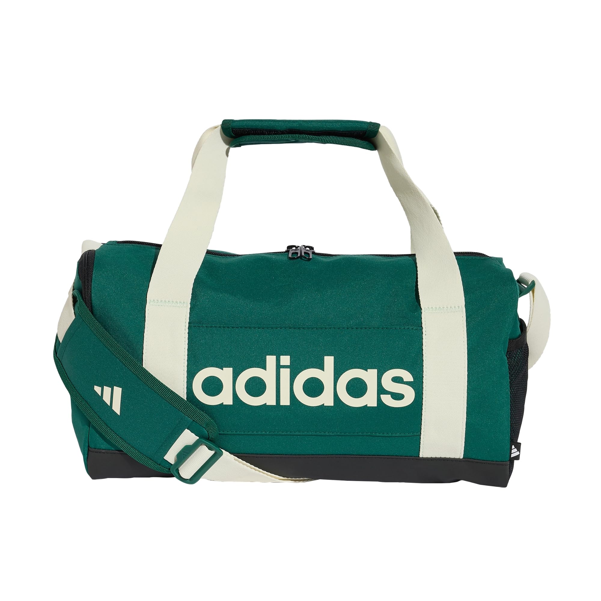 adidas Unisex Essentials Linear Duffel Bag Duffel_Bag, Collegiate Green/Ivory, One Size
