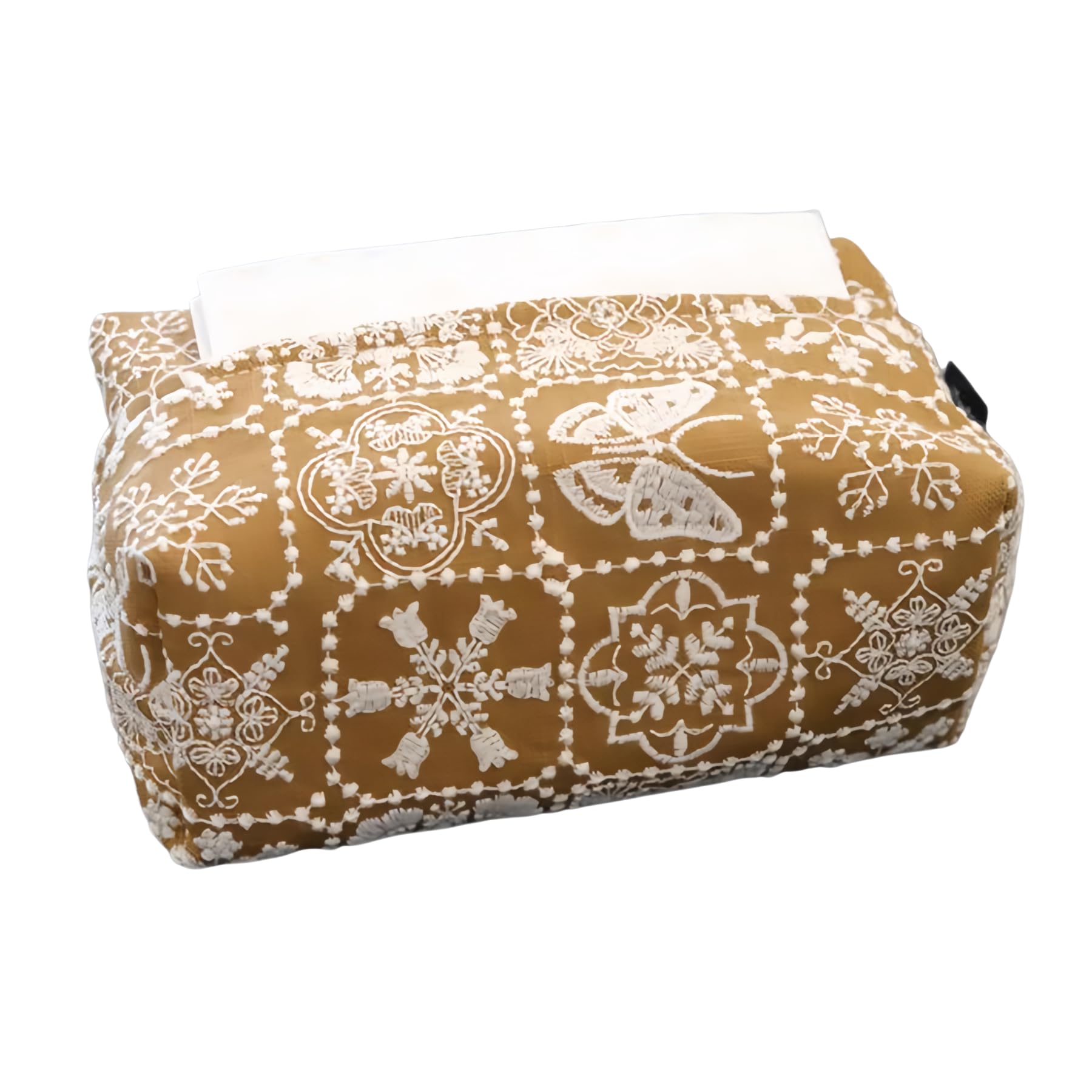 Washable Embroidered Fabric Rectangular Tissue Box Cover Home Decor
