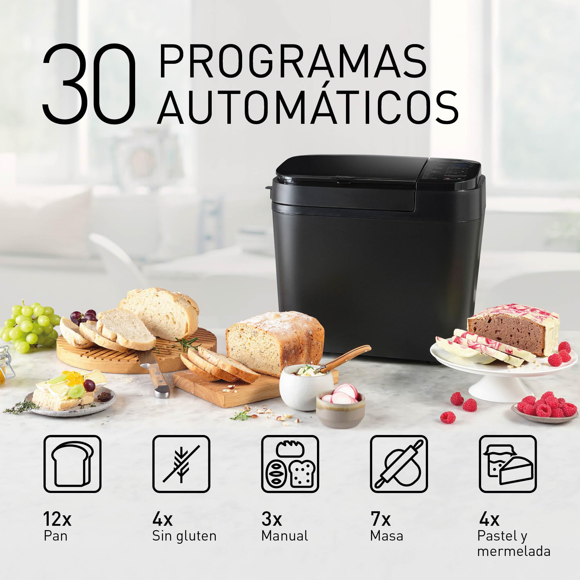 Panasonic SD-R2530 Panificadora Automática con Dispensador, 850 W, Sensor de Temperatura, Temporizador Digital 13H, 30 Programas, Negro