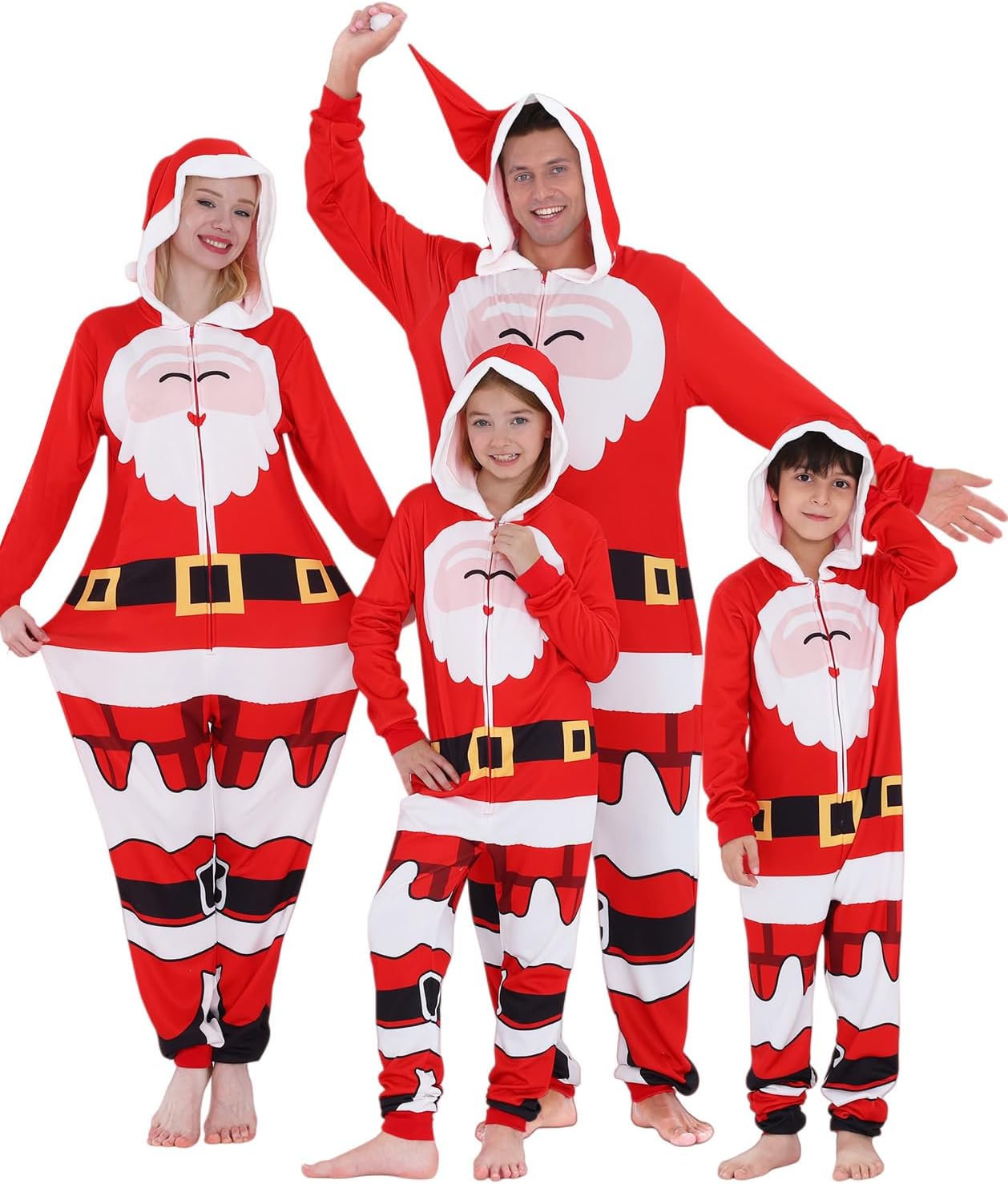 YEAXLUD Matching Christmas Pajamas for Family Couples Womens Sleepwear Mens Xmas One Piece Pjs Onesie Adult Costume