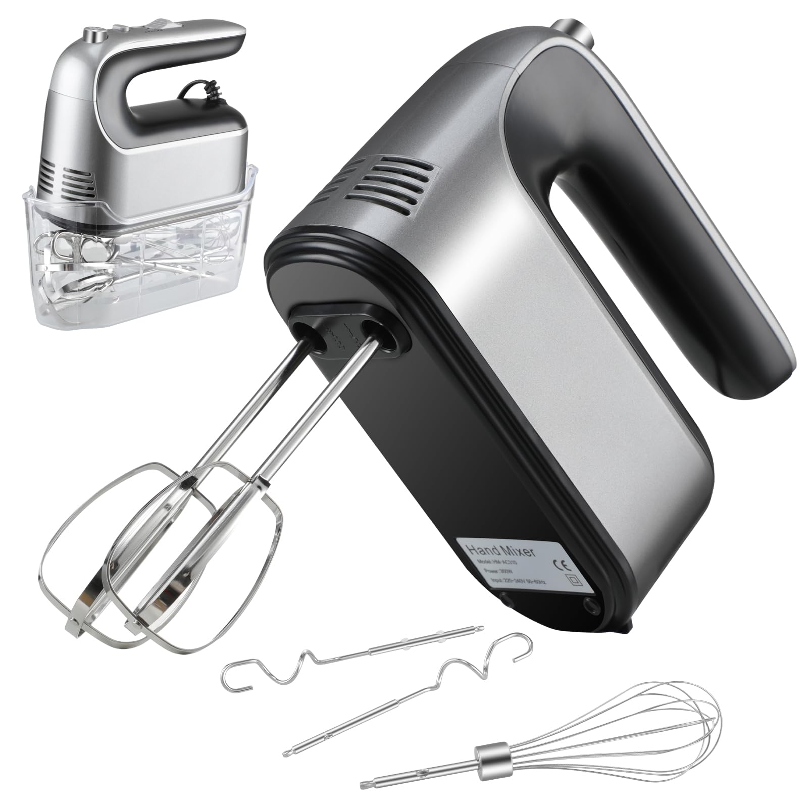 Hand Mixer Electric Whisk, Food Kitchen Mixer, 5 Self Control Speed with Turbo Button, Electric Whisk with Storage Case