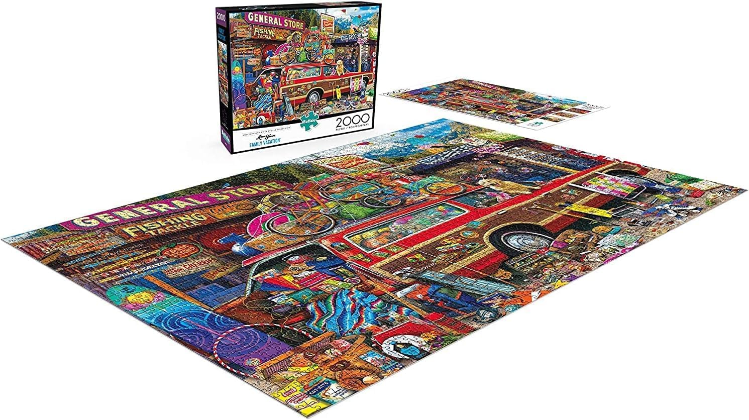 Buffalo Games - Aimee Stewart -Family Vacation - 2000 Piece Jigsaw Puzzle For Adults -Challenging Puzzle Perfect for Game Nights - Finished Size is 38.50 x 26.50