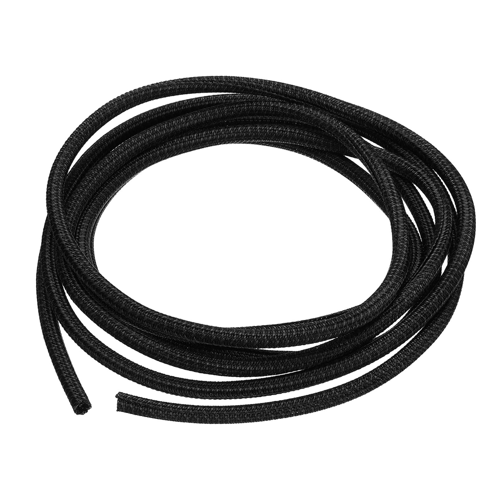 sourcing map Split Sleeve Wire Loom 1/8" 10Ft Black Self Wrapping Braided Sleeve UL94-V2 Fireproof PET Sleeving for Automotive, Home Cable Management