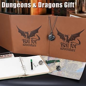 DND DM Screen 5e Dungeon Master Screen Deluxe Leather 4-Panel Customizable Magnetic Panel Game Master Screen with Magnetic Stickers, for Dungeons and Dragon, Pathfinder